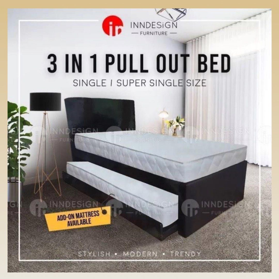 single / super single bed with pull out bed / bedframe / Addon
