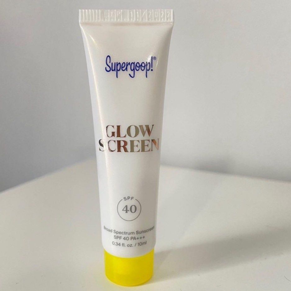 supergoop spf 40 glow screen, spf 40 unseen sunscreen, spf 50 play ...