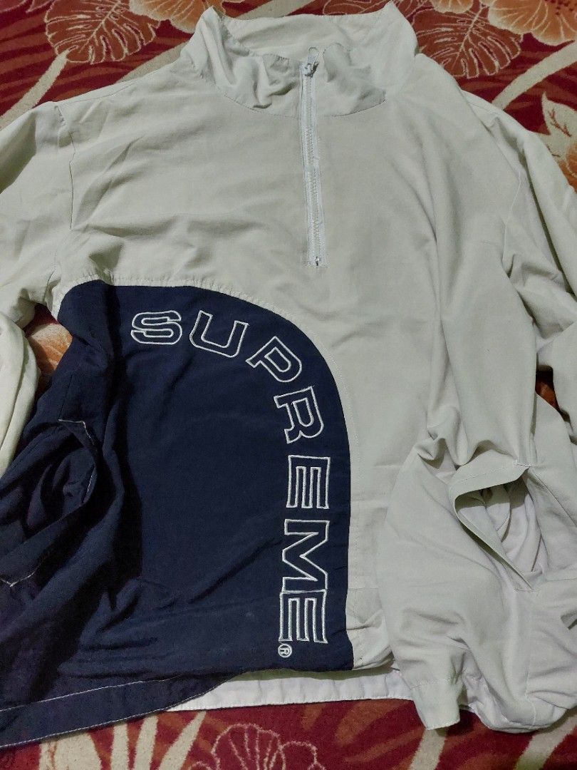 Supreme corner arc half zip pullover jacket, Fesyen Pria, Pakaian