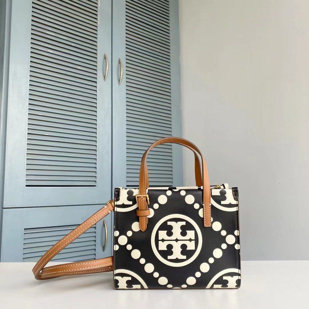 Mini T Monogram Contrast Embossed Square Tote: Women's Handbags, Crossbody  Bags