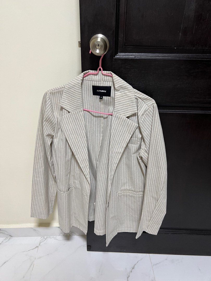 TEMT Grey Stripe Blazer Women s Fashion Coats Jackets and