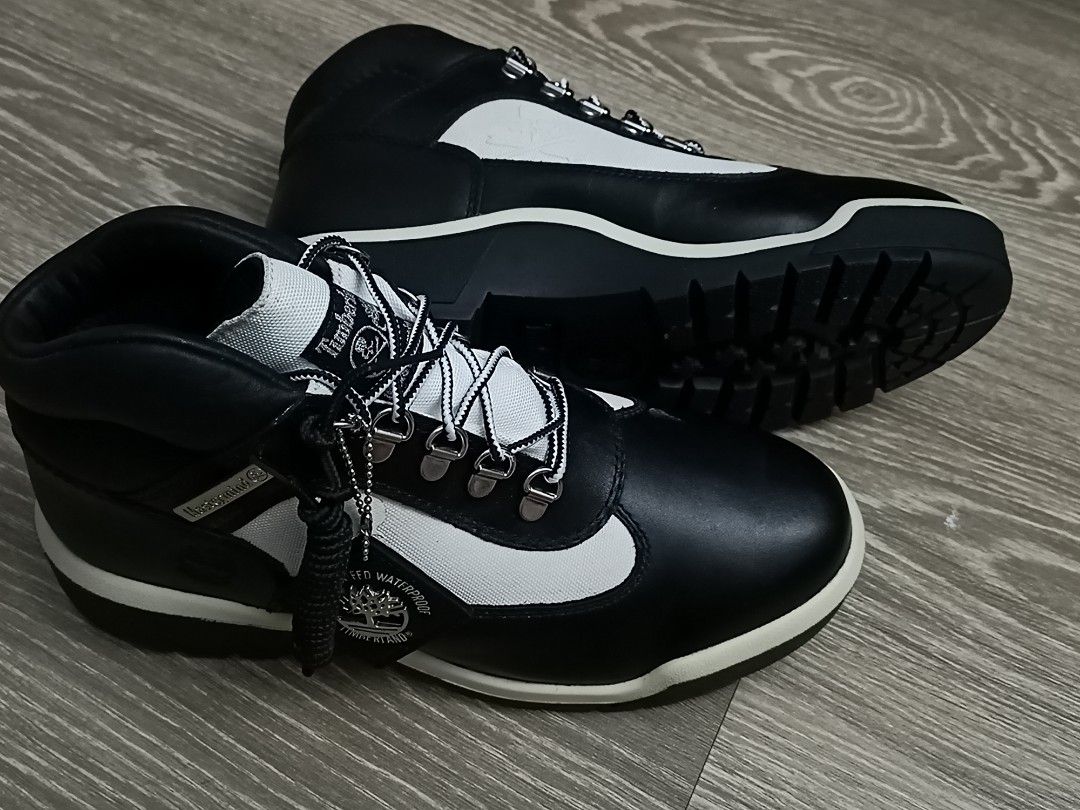 Mens black and white timberland boots sale