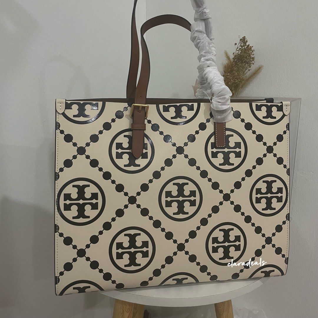 Tory Burch T Monogram Coated Canvas Tote Bag, Luxury, Bags & Wallets on  Carousell