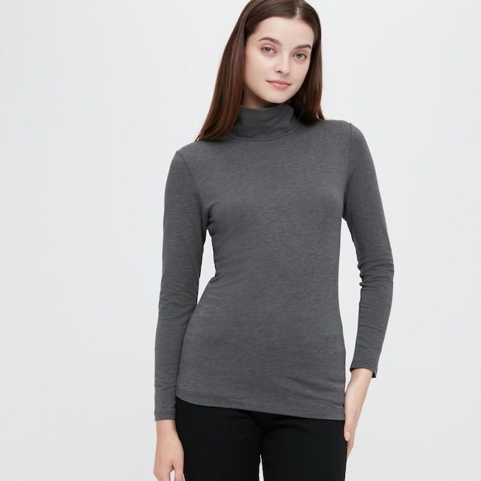 Check styling ideas for「HEATTECH Cotton Turtleneck Long-Sleeve T-Shirt  (Extra Warm) (2022 Edition)、Fleece Button-Up Long-Sleeve Pullover」