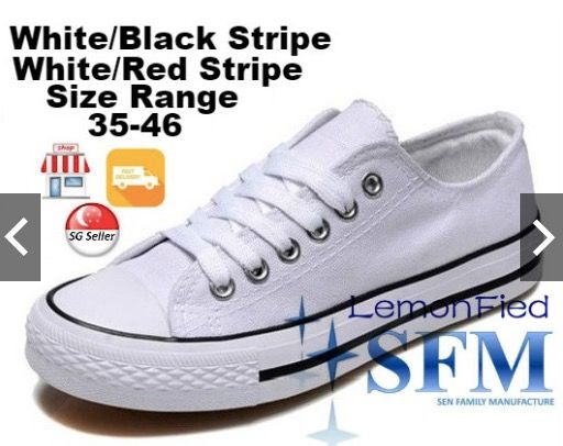 White shoes black line store
