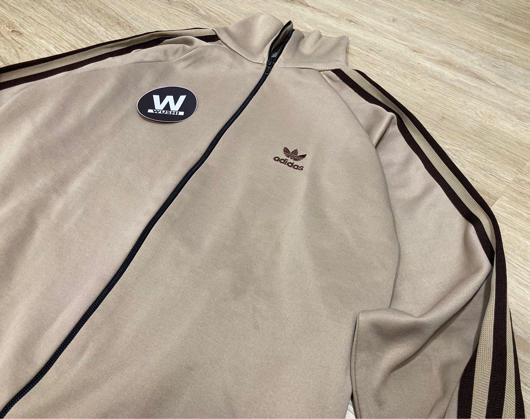 Tan adidas track jacket best sale