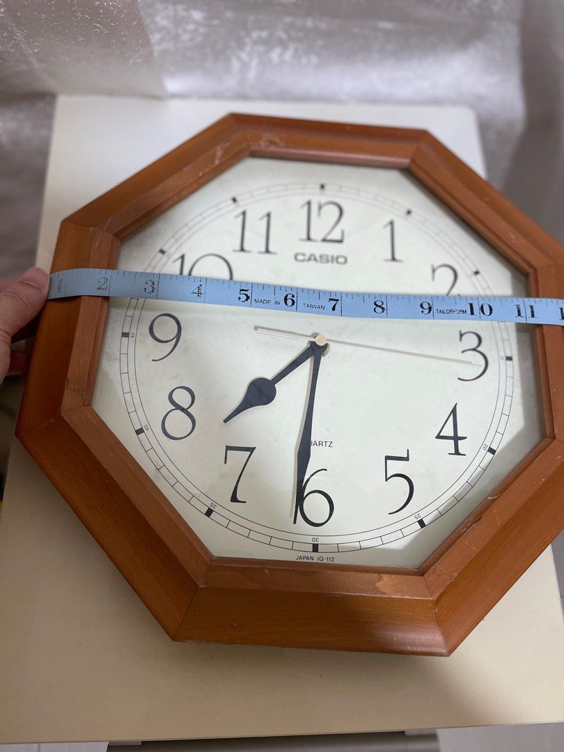 Vintage Casio Wall Clock in Wood Frame on Carousell