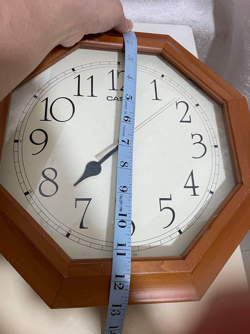 Vintage Casio Wall Clock in Wood Frame on Carousell