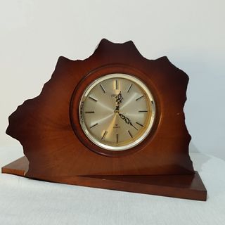 Vintage Citizen Quarts Wooden Desk Clock from Japan