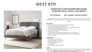 West elm bed frame 