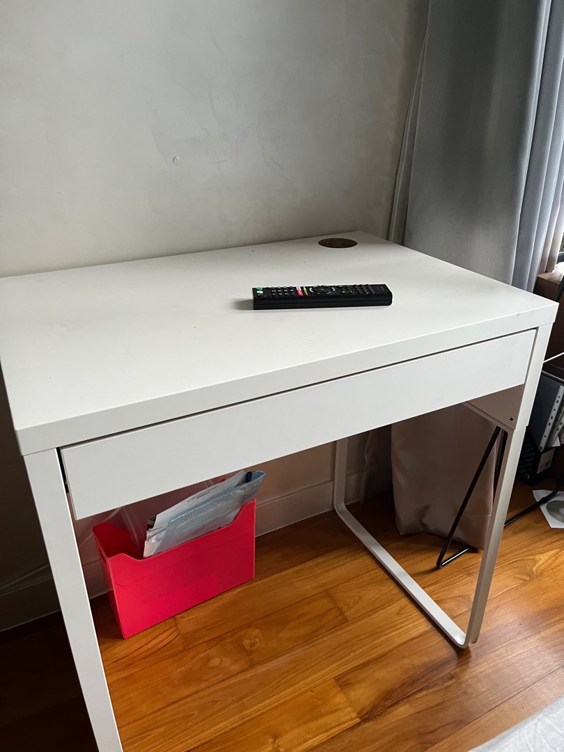 White Ikea Desk, Furniture & Home Living, Furniture, Tables & Sets on