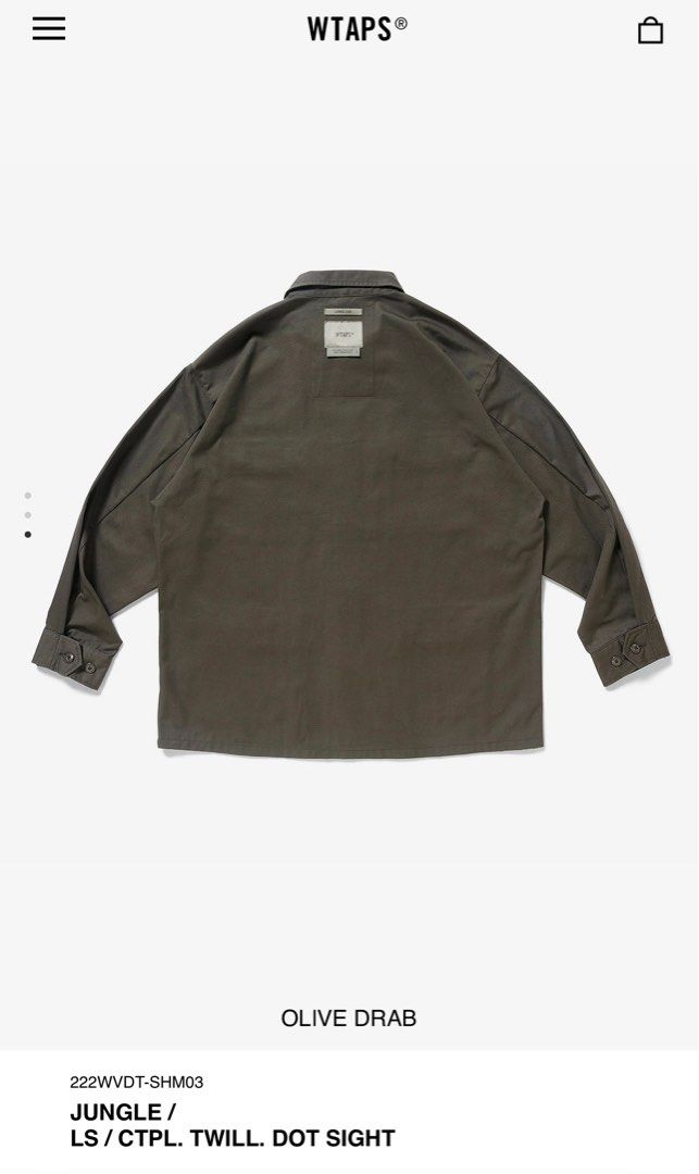 Wtaps Jungle LS / CTPL. TWILL. DOT SIGHT size 4 OD, 男裝, 外套及