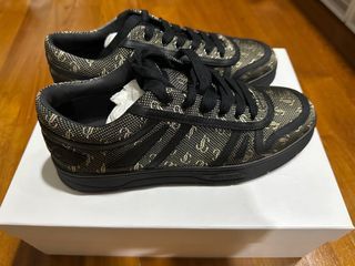 Louis Vuitton Black Nubuck And Leather Cosmos Low Top Sneakers Size 43.5