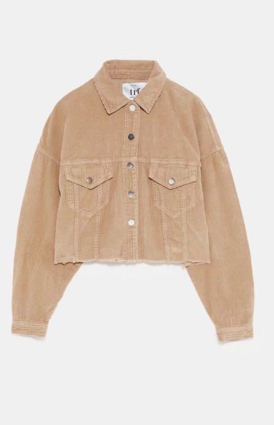 Zara cropped corduroy jacket top