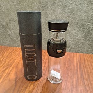 450 ml 黑色 | 雙層玻璃 一鍵式茶水分離泡茶杯 (全新) (庫存: 2)