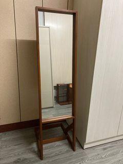 詩肯柚木穿衣鏡