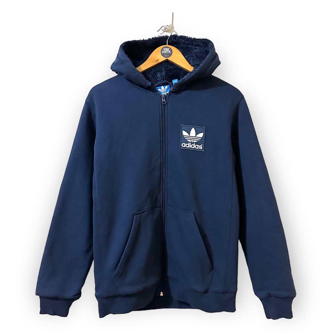 Adidas navy 2025 sherpa hoodie