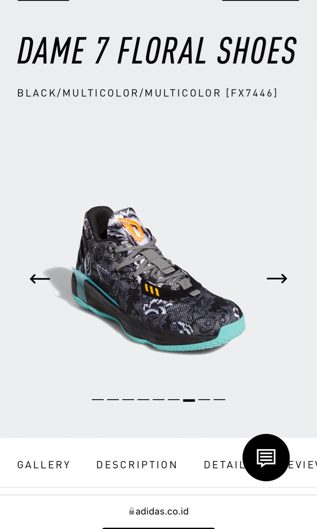 Adidas Dame 7 Floral Basketball Shoes, Fesyen Pria, Sepatu