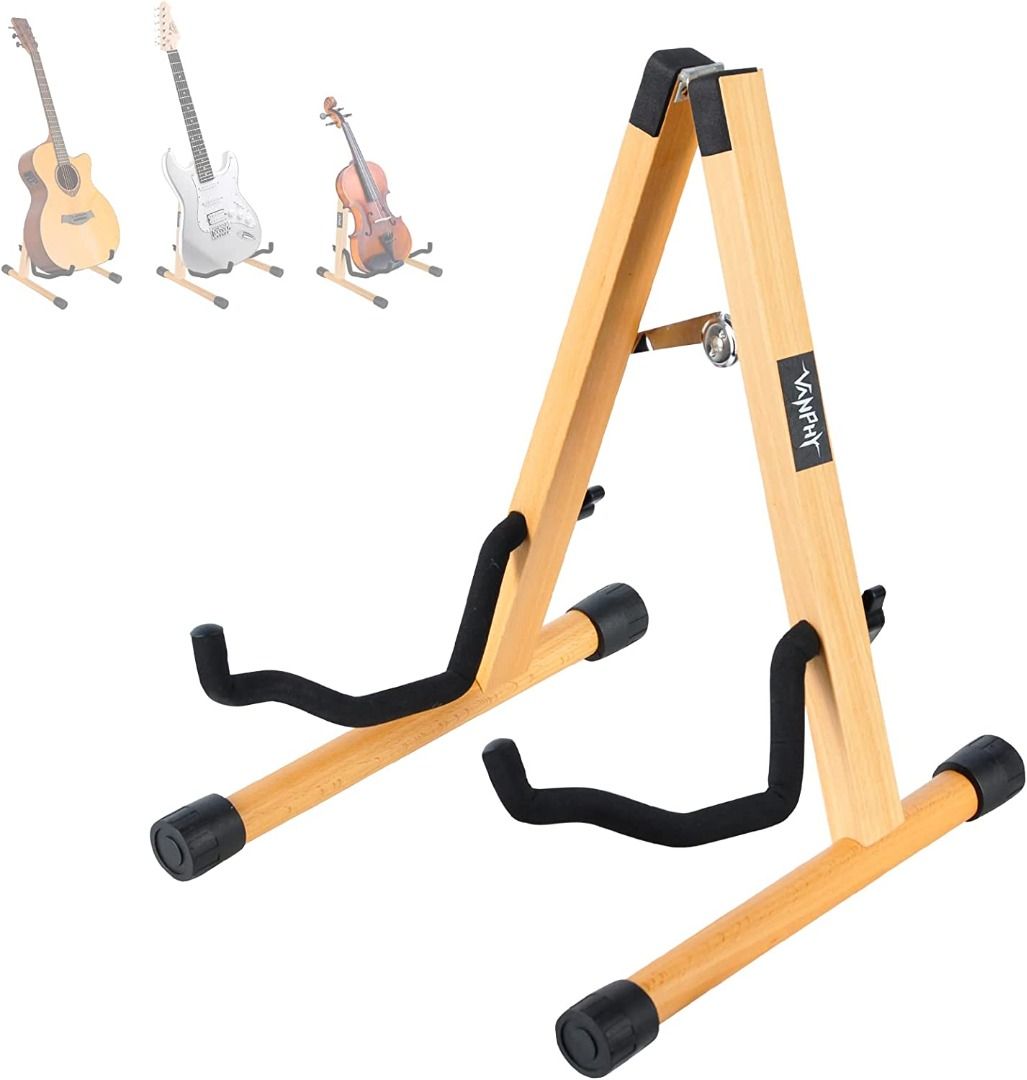 Floor,　Guitar　Adjustable　Stand　Padded,　bass　Equipment　Folding　Banjo　Bass　(Light　Electric　Guitar　Acoustic　Mandolin　Wood),　Stand　Wood　Carousell　Wooden　Violin　with　Classical　A-Frame　Stand,　Audio,　Other　Audio　on　Stand　Ukulele
