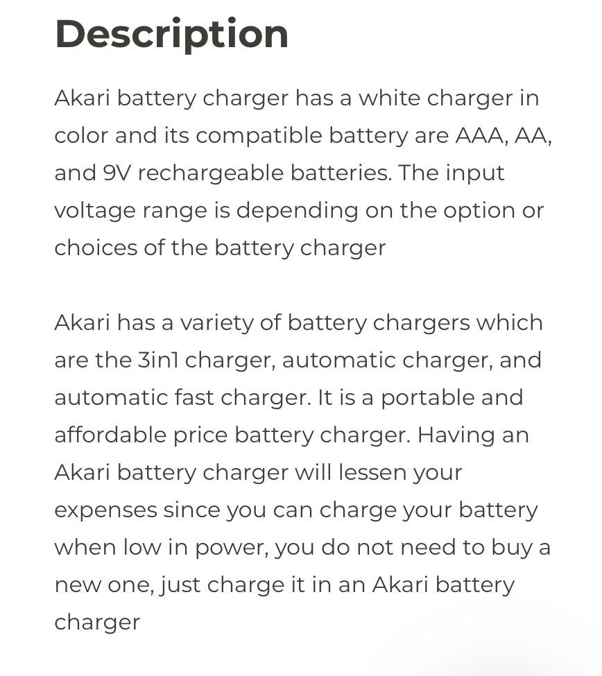 Akari Double AA Battery Charger (Rechargeable) on Carousell