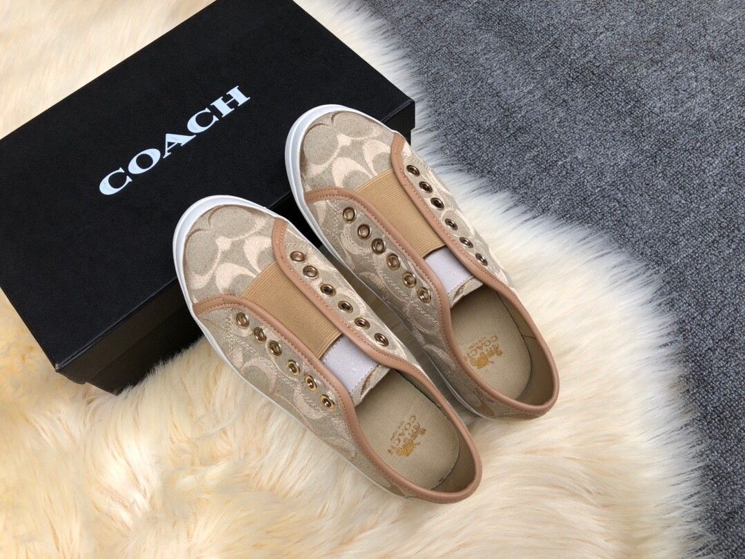 Authentic Coach Signature Tennis Canvas Sneakers Shoes Women s