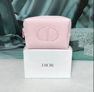 AUTHENTIC Dior baby pink neoprene trousse makeup pouch bag