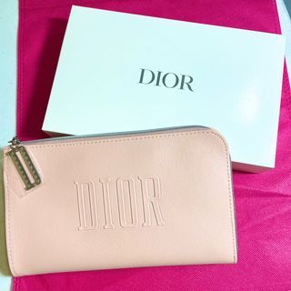 AUTHENTIC Dior baby pink nude wallet clutch trousse makeup bag pouch