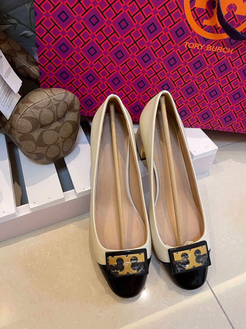 AUTHENTIC TORY BURCH ELEANOR HEELS SHOES LEATHER, Women's Fashion,  Footwear, Heels on Carousell