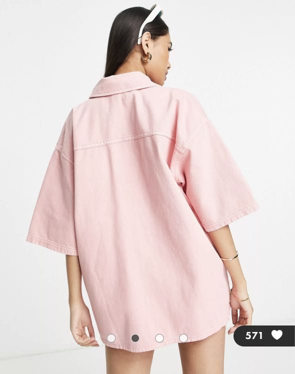 Pink denim coord online