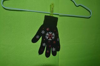 Black Flower Winter Gloves (Single)