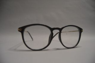 Black Fram vintage Eye glasses retro unisex Full Rim Oval Shiny Black