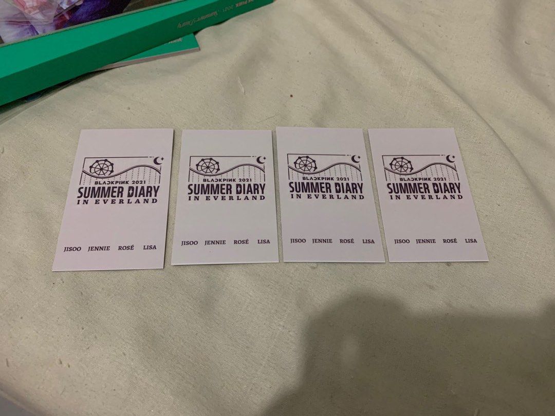 Blackpink Summer Diary 2021 incomplete BUNDLE (Category: Storybooks) located in Makati City. Submitted by hellogaragekitty (Listing ID 1216971462, Image 2). Description: price: 399 take all! bundle only, hindi po lahat ng inclusions sa summer diary ay included (ung nasa pic lng included) + the box of summer diary is damaged so di ko na sha sinama but if u want it u can tell me and ill include it for free :)) negotiable price :) payo gcash payment