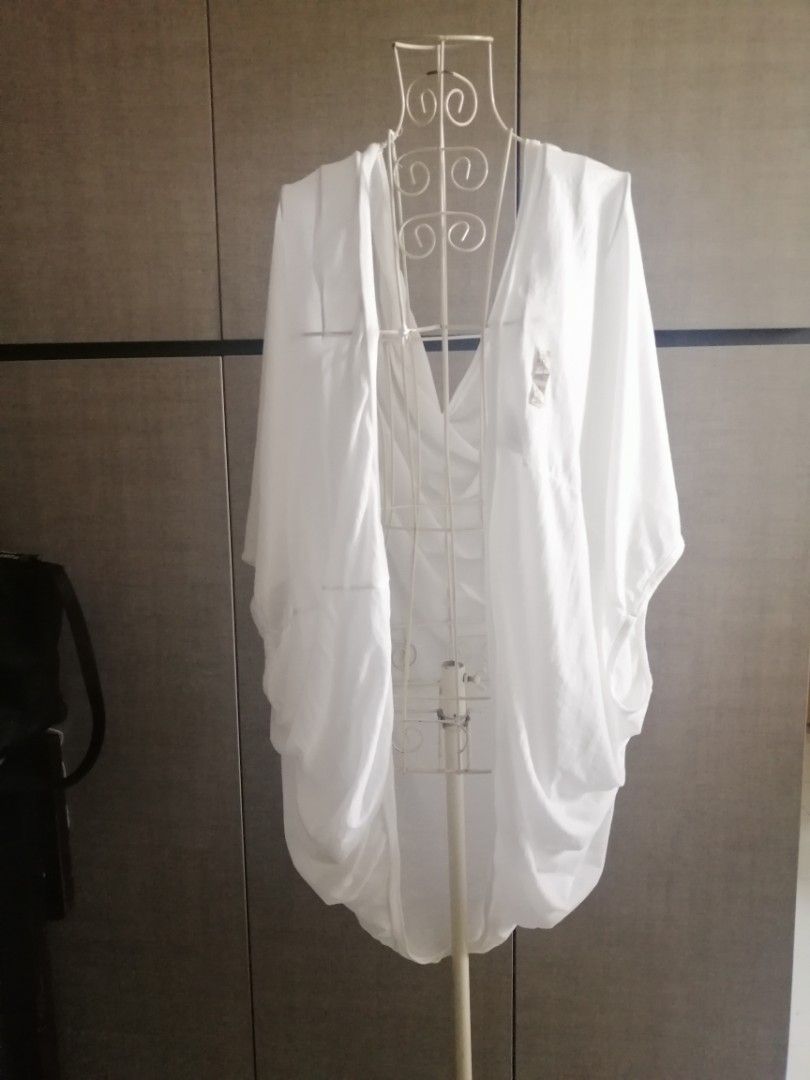 White cotton shrug clearance