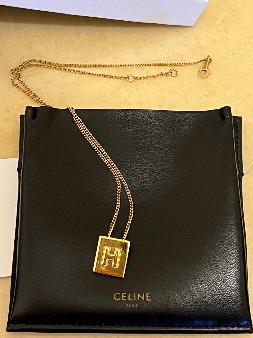 CELINE ALPHABET H NECKLACE IN BRASS WITH GOLD FINISH GOLD full set