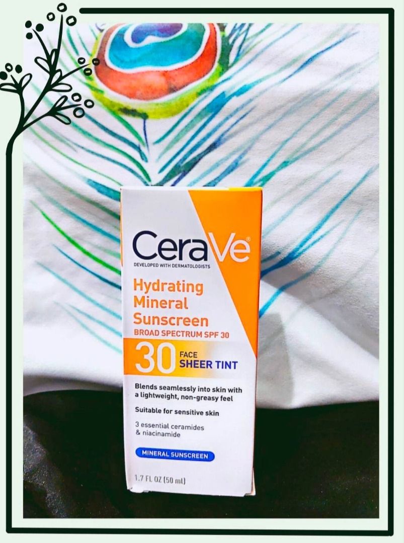 CeraVe Tinted Sunscreen with SPF 30 Hydrating Mineral Sunscreen With