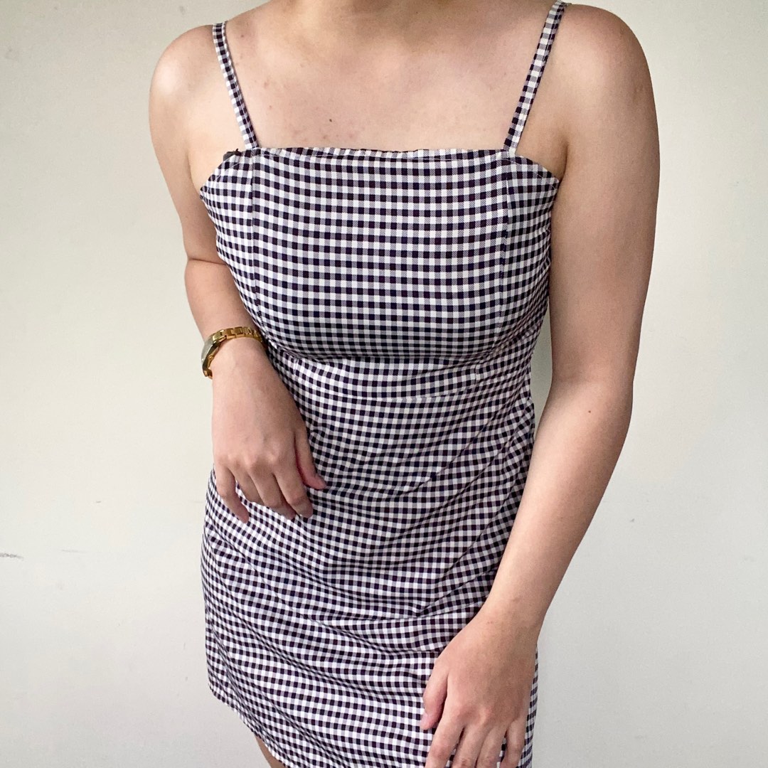 White Ginger Red Spaghetti Dress