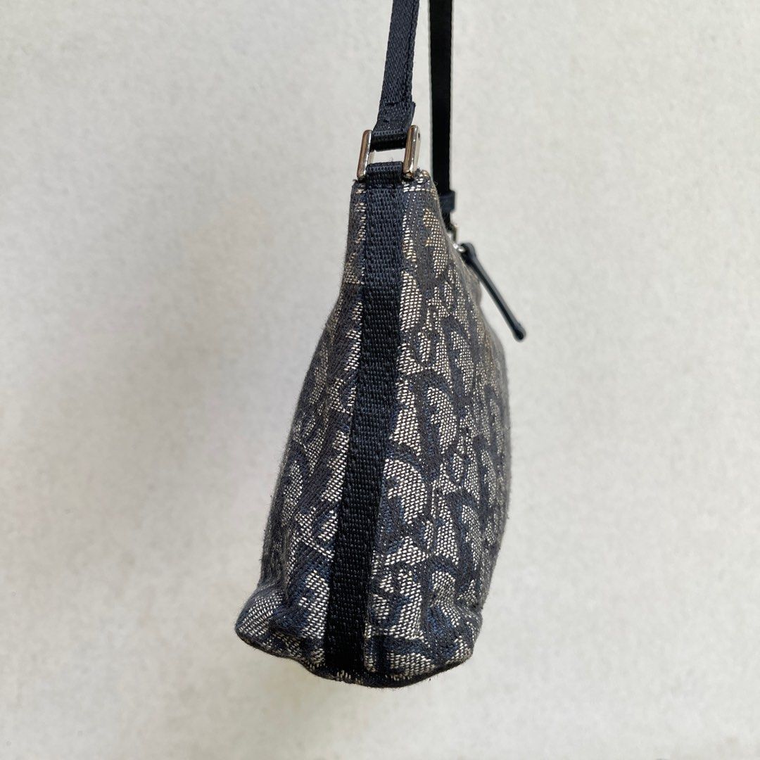 Christian Dior Vintage Trotter Pochette Shoulder Bag Diorissimo Canvas  Small Black 1098192