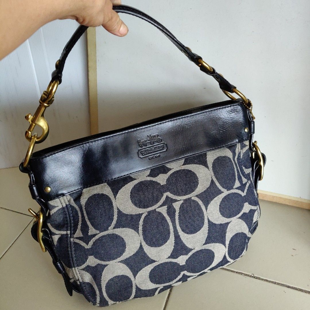 Coach Bag authentic denim leather, Women's Fashion, Bags & Wallets, Shoulder Bags on Carousell