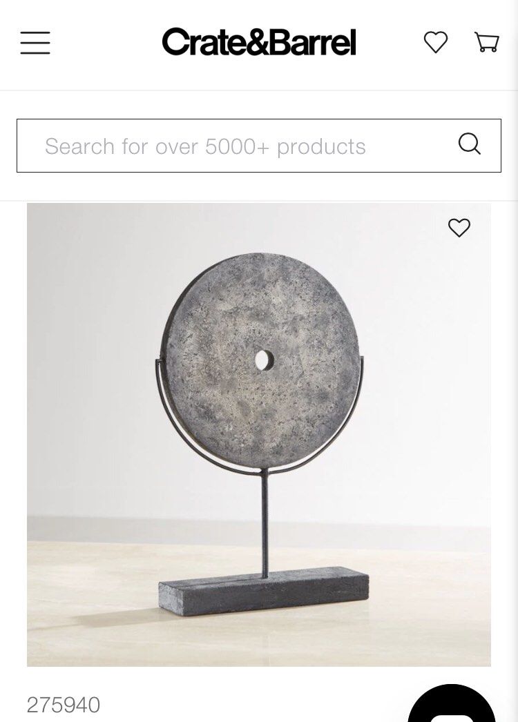 SELLING CHEAPER!! Crate & Barrel Table Sculpture Disk on Stand, Luxury