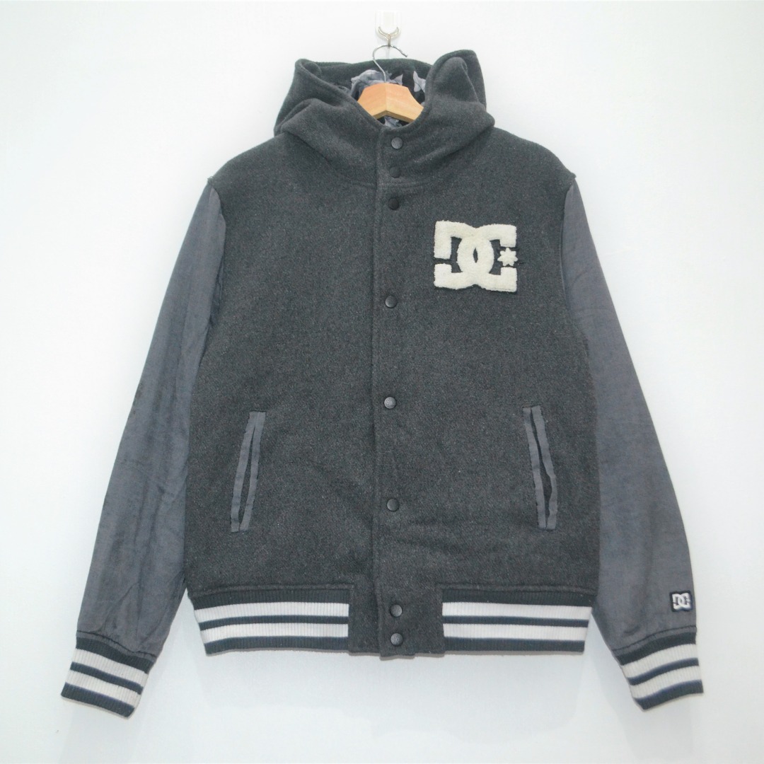DC Shoes Varsity Jacket Hoodie Black Grey White