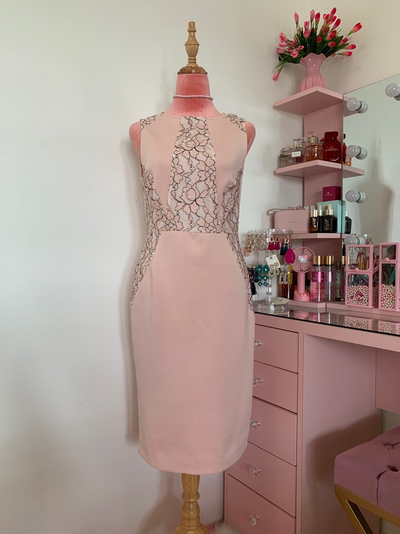 Dorothy perkins pink top lace dress