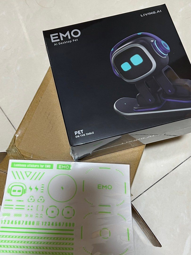 EMO pet Living AI- desktop pet robot WITH LIGHT AND STICKERS(Brand new  SEALED)।