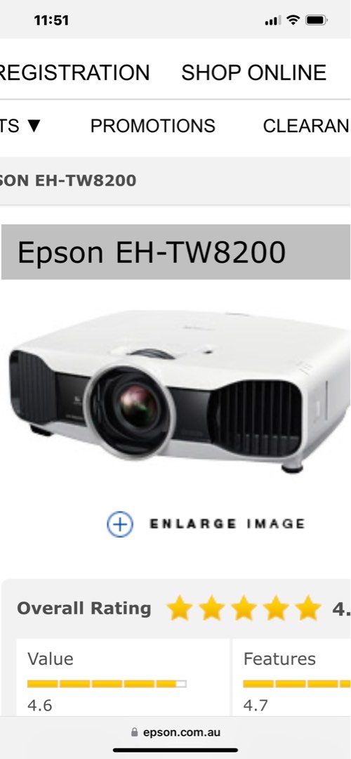 Epson EH-TW8200 projector, 家庭電器, 電視& 其他娛樂, 投影機- Carousell
