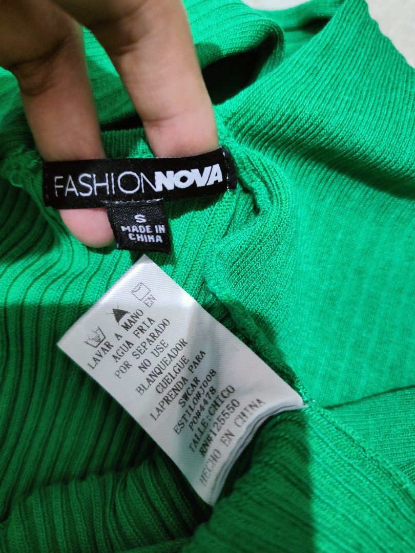 Fashion Nova ribbed green Bodycon Dress