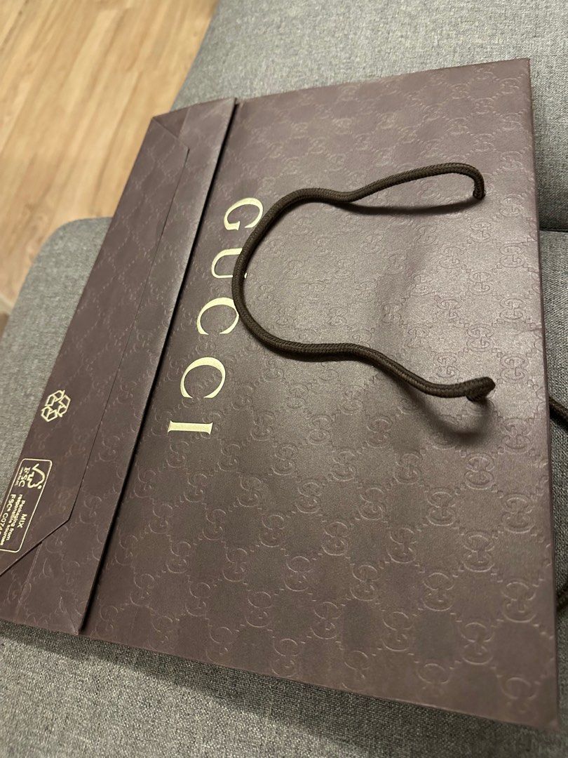 Gucci paper bag, Luxury, Bags & Wallets on Carousell
