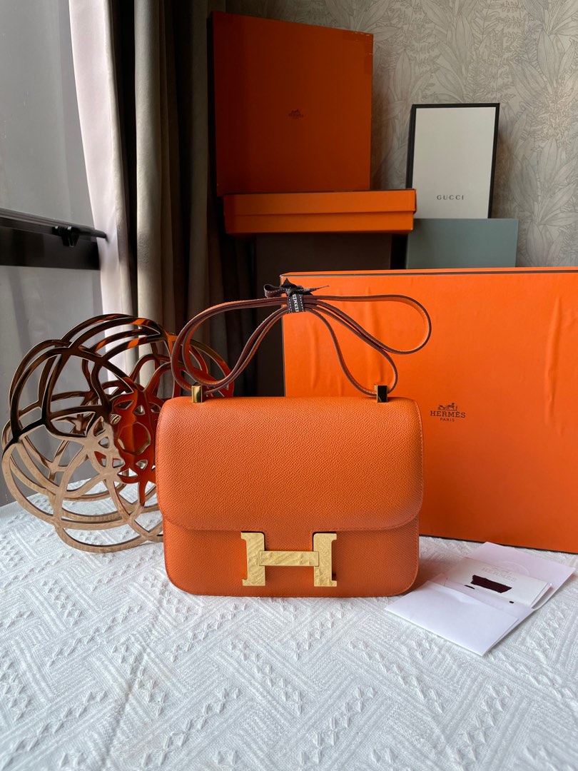 Hermes Constance 24 - Rouge Grenade, Luxury, Bags & Wallets on Carousell