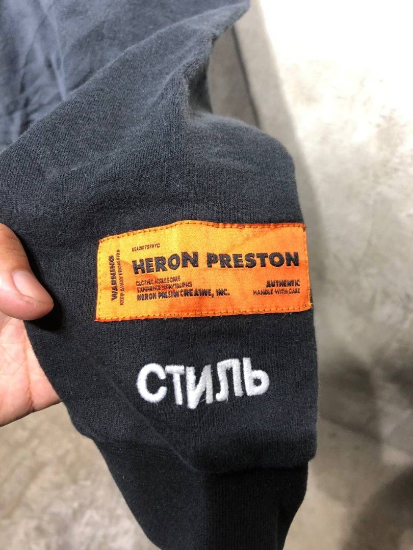 Fake heron preston hoodie clearance
