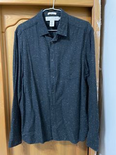 H&M 休閒襯衫 長袖襯衫 設計襯衫 棉質襯衫 薄襯衫 - 黑色
