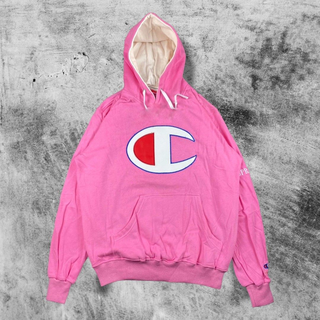 Supreme champion hoodie pink hotsell