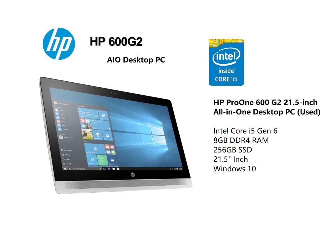 HP ProOne 600 G2 21.5-inch All-in-One Desktop PC (Used), Computers